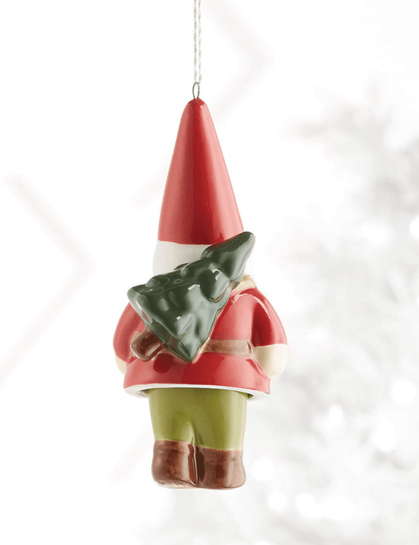 garden gnome Santa ornament